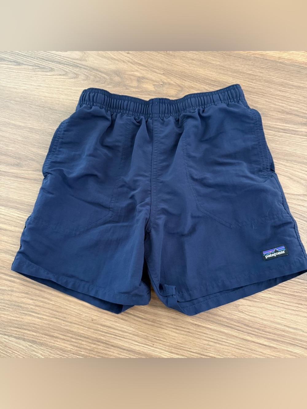 Patagonia Boys Size Large Dark Blue Elastic-Waist Swim Trunks Shorts